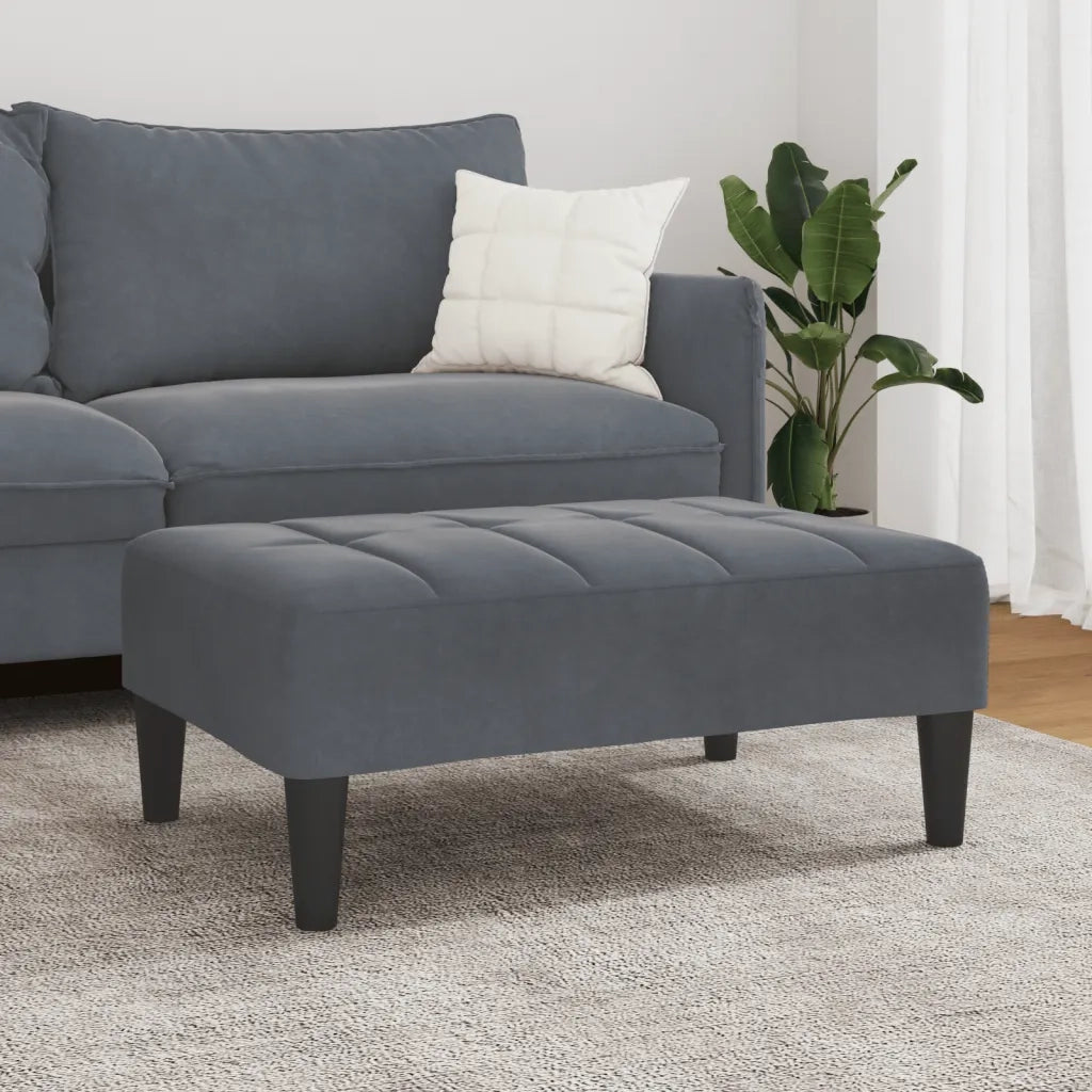 Poggiapiedi Grigio Scuro 77x55x31 cm in Velluto