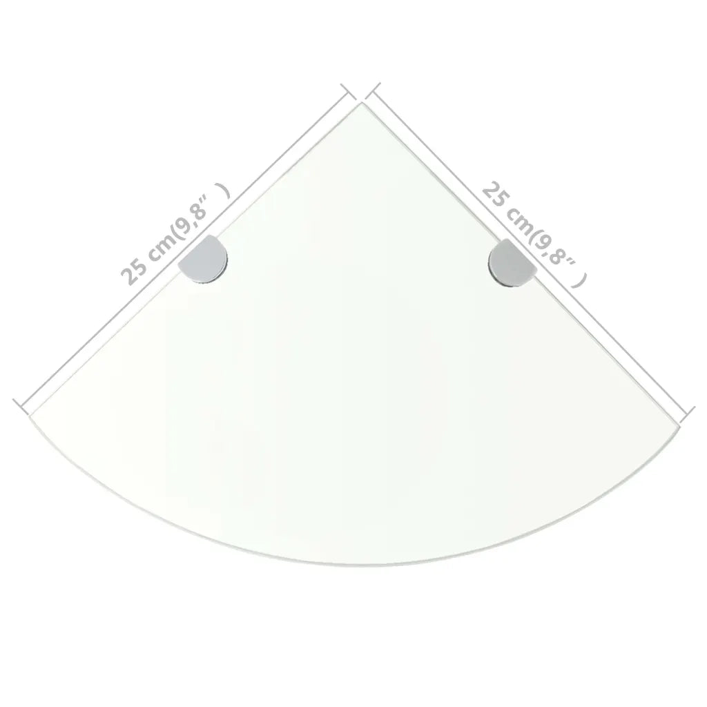 Scaffale Angolare Supporti Cromati in Vetro Trasparente 25x25cm 243852