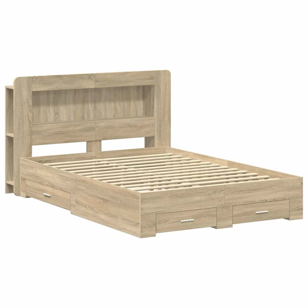 Telaio del letto con storage Rovere Sonoma 150 x 200 cm 3433882