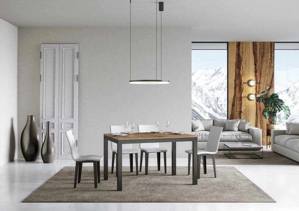 Tavolo allungabile 90x120/224 cm Every Evolution Quercia Natura telaio Antracite
