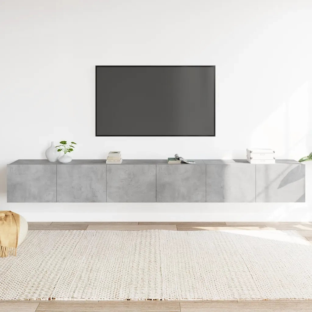 Set di Mobili Porta TV 3 pz Grigio Cemento in Legno Multistrato 3114473