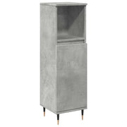 Mobiletto da bagno con ripiano a giorno 30 x 30 x 100 cm stile industriale legno effetto cemento grigio 02_0051084