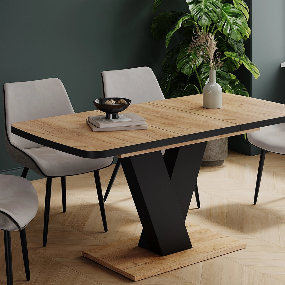 Vicco tavolo da pranzo allungabile Rovere nero/oro 120 x 80 cm estensibile