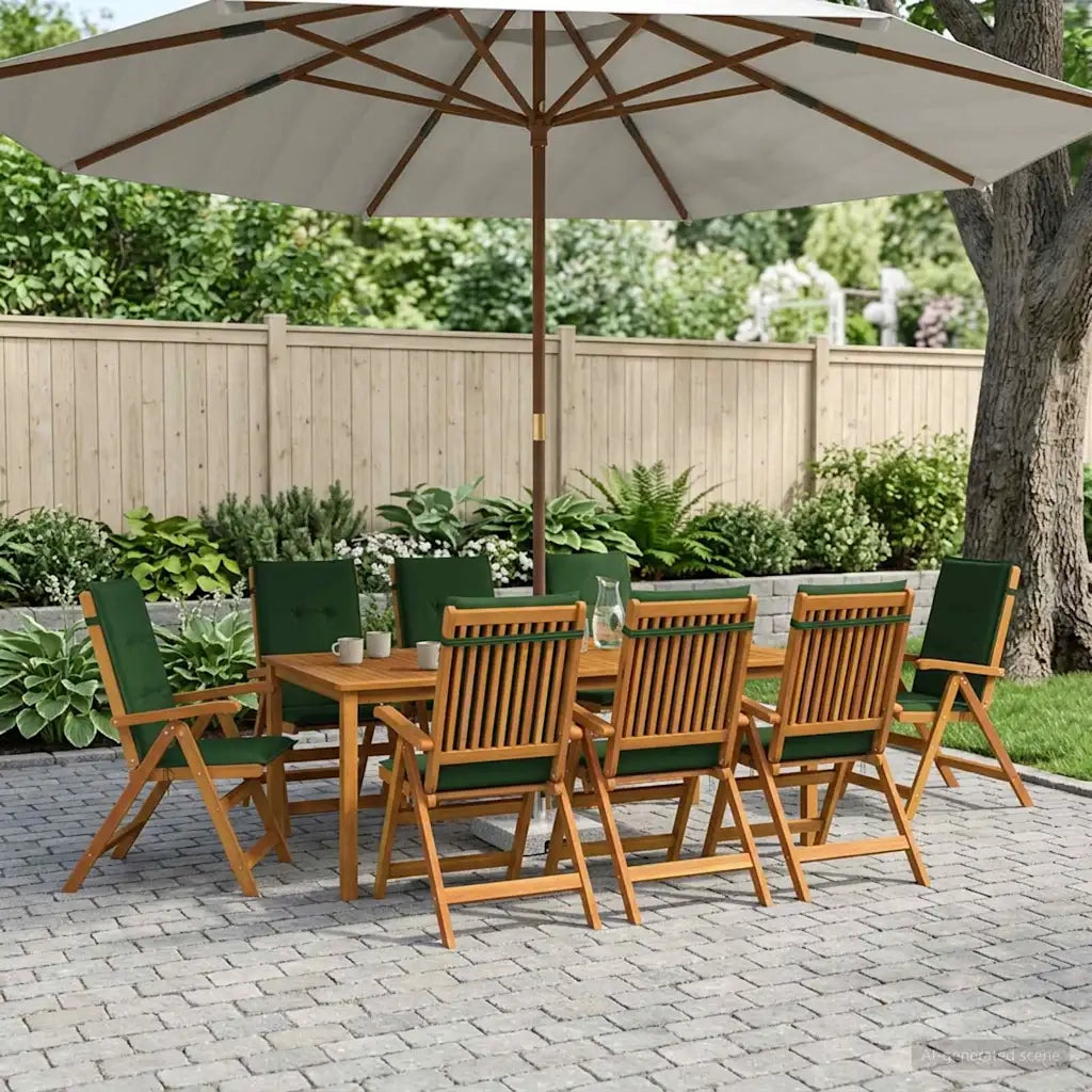 Set da pranzo da giardino da 9 pezzi Naturale 3434589