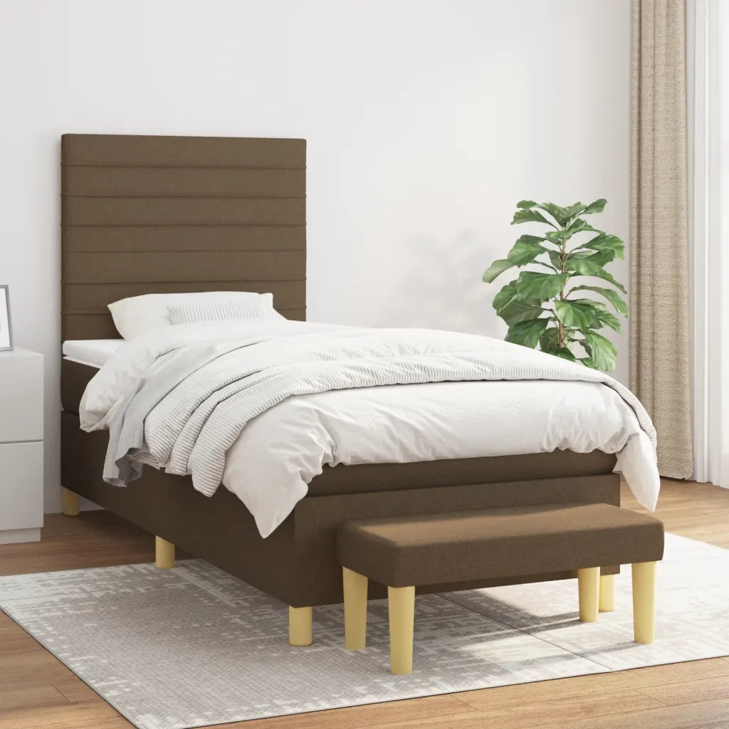 Giroletto a Molle con Materasso Marrone Scuro 80x200 cm Tessuto cod mxl 60928