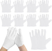 24 paia guanti in cotone idratanti bianchi - soffici e respiranti - lavabili - per cura delle mani e ispezione degli anelli.
