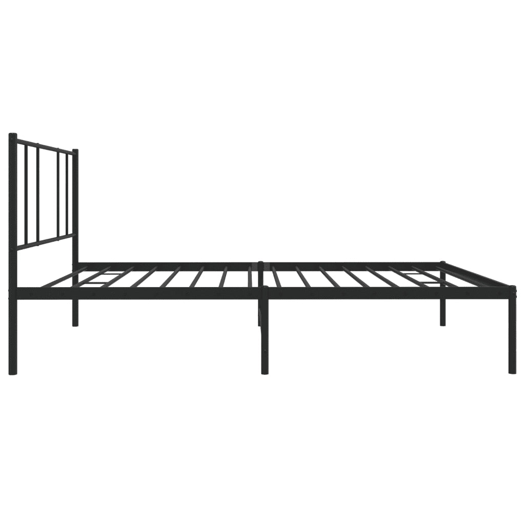 Letto singolo | Letto per adulti | Giroletto con Testiera Metallo Nero 100x200 cm