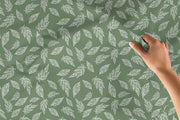 Tavolo coperto in 100% cotone con grandi foglie verdi per cene accoglienti