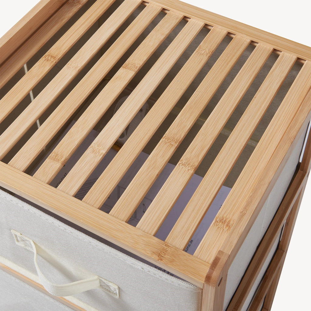 Cassettiera Maldon Comò Organizzatore con 3 Cassetti 79 x 37 x 35 cm - Naturale / Beige [en.casa]