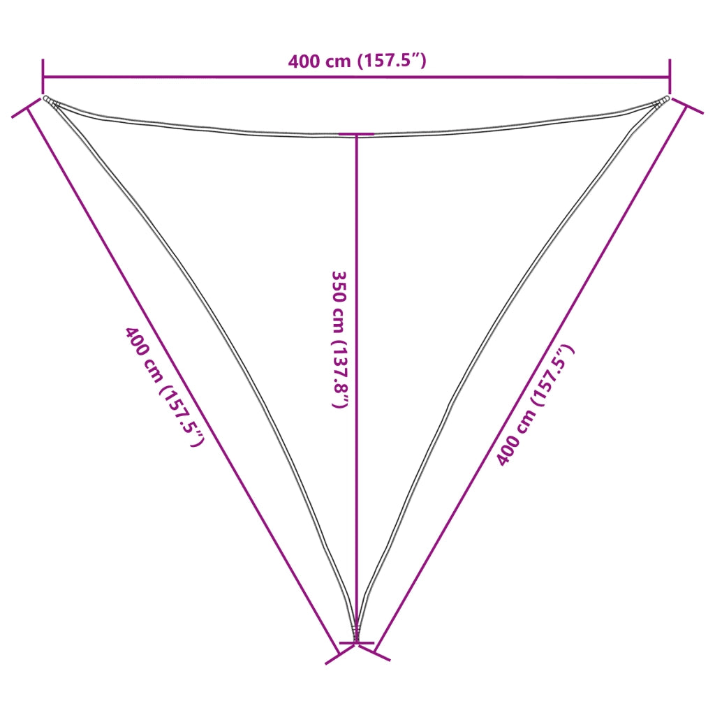 Parasole a Vela Oxford Triangolare 4x4x4 m Marrone 135836
