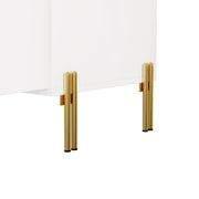 Set Mobile TV e Tavolino da Caff?? con 2 Ante; 2 Cassetti e Vani Nascosti; per Soggiorno; Pannello di Particelle; Bianco