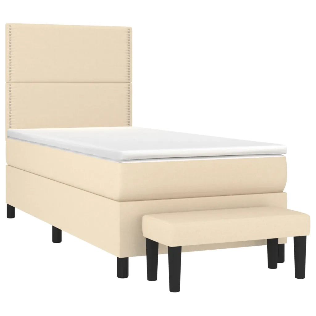 Giroletto a Molle con Materasso Crema 90x190 cm in Tessuto cod mxl 56707