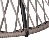 Poltrona Sedia Papasan Girevole a 360° con Cuscino Giardino Rattan 87 × 97 × 90cm Nero