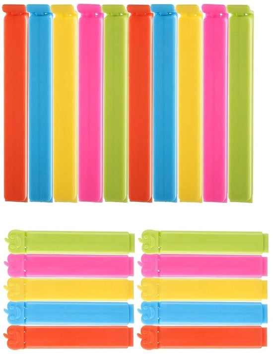 Clip per sacchetto 50 pezzi - Clip per contenitore - Clip per sacchetto - Clip per contenitore - Dimensioni 7/11 cm - Alta stabilità - Clip per sacchetto con alta stabilità