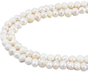 Perele d'acqua dolce 2 fili - Perle barocche - Perle di patata - Perle singole - Gioielli - 85 pezzi, diametro 3,5-5 mm - Perle per gioielli