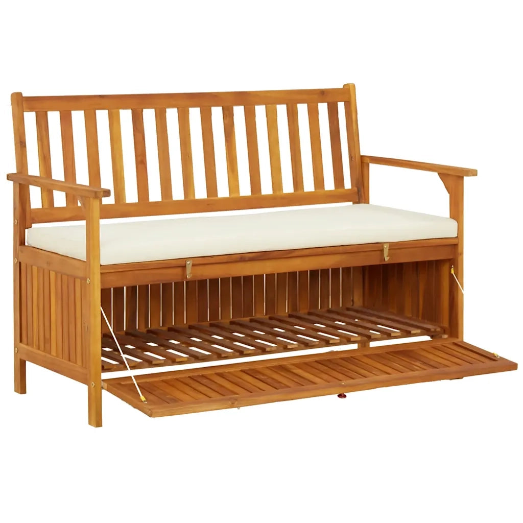 Cassapanca da Giardino in Legno Massello di Acacia 120x63x84 cm