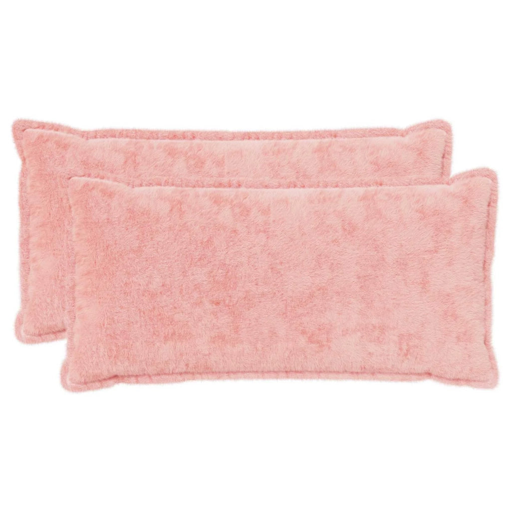 Federa 2 pcs HOUTEN Rosa 40 x 80 cm Pelliccia di Coniglio Finta 918451