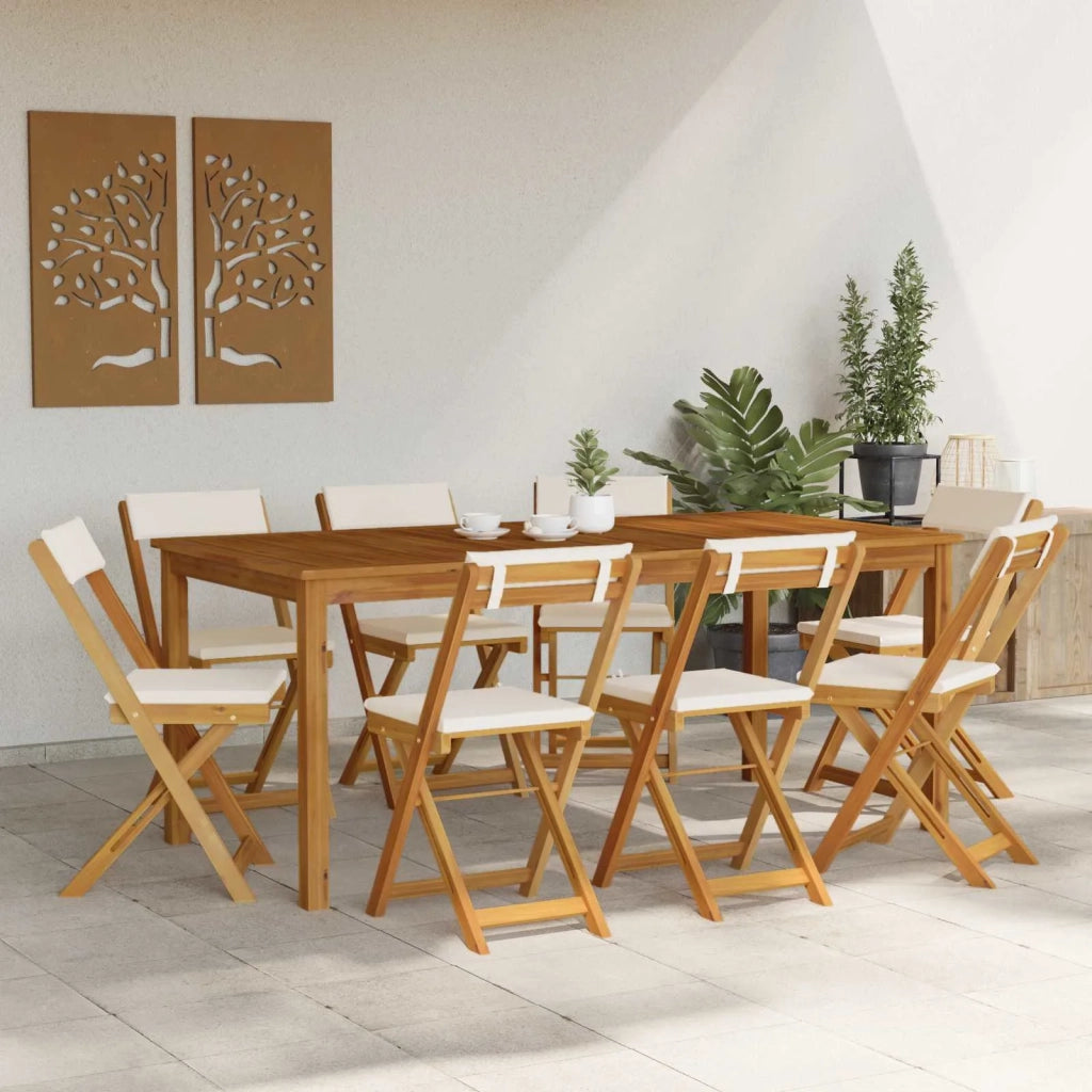 Sedie Bistro da Giardino 8 pcs Bianco Crema 40 x 53 x 80 cm