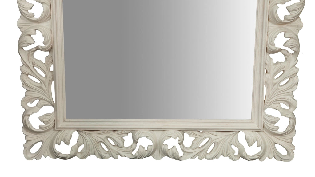 Biscottini SPECCHIERA DA PARETE IN LEGNO FINITURA BIANCA ANTICATA MADE IN ITALY realizzata