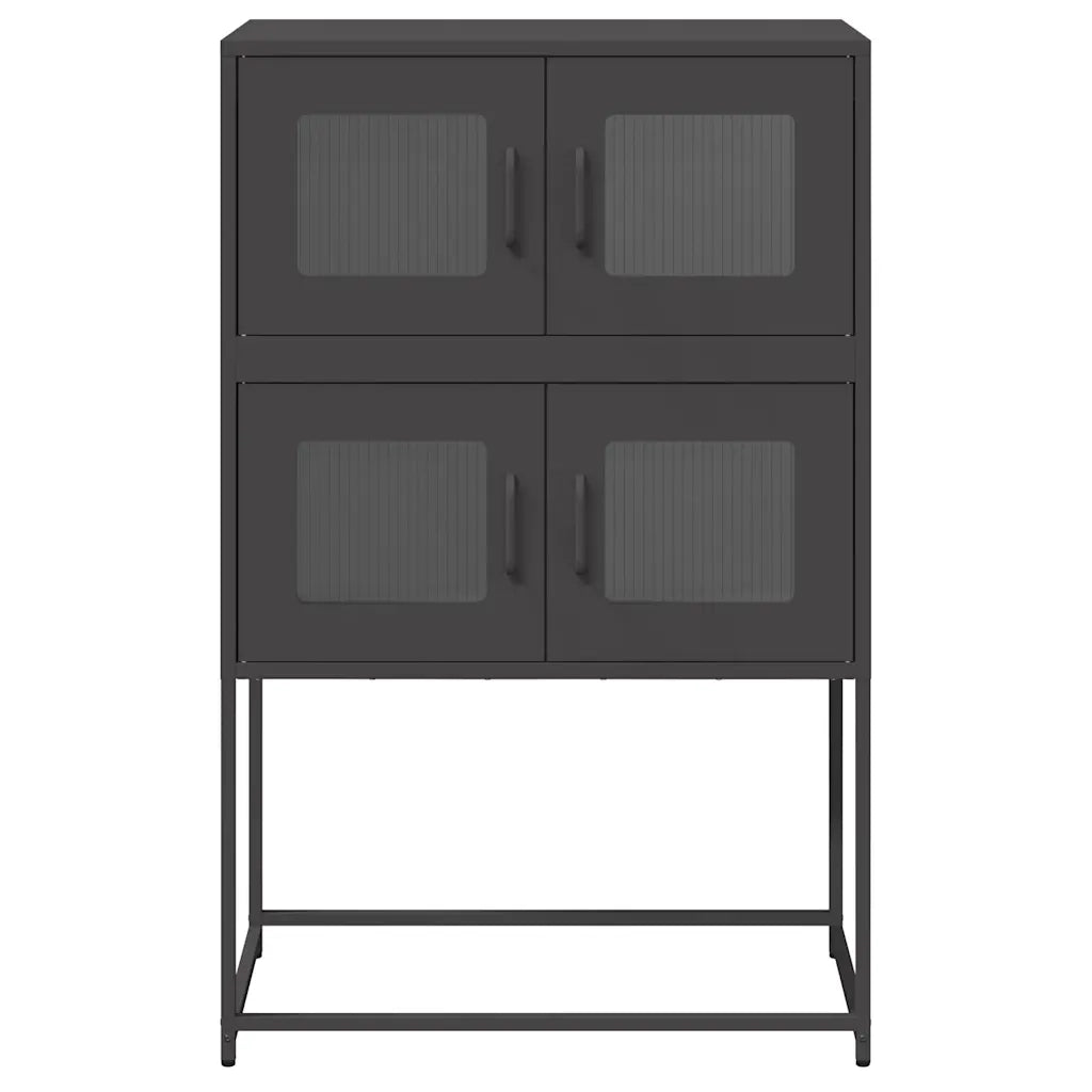 Credenza-Buffet-Armadio da cucina Nera 68x39x107 cm in Acciaio 875935