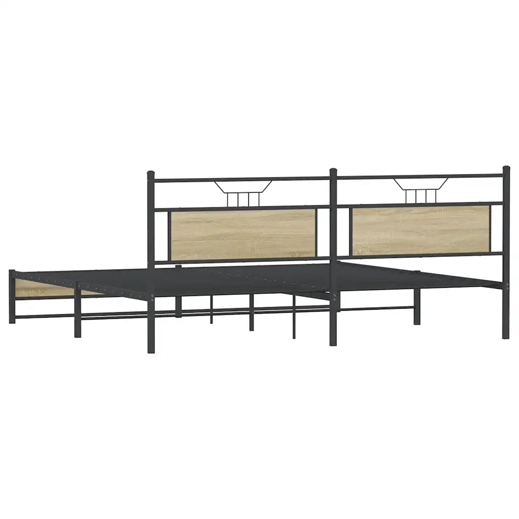 Giroletto senza Materaso in Metallo Rovere Sonoma 193x201 cm 3325122