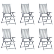 Sedie da Giardino Reclinabili 6 pz con Cuscini Massello Acacia 3065324