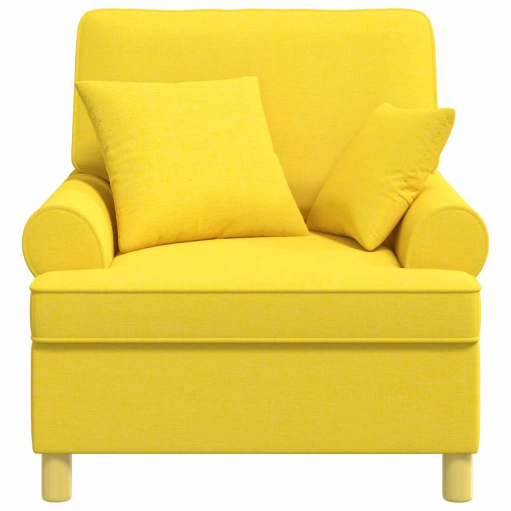 Poltrona XL con Cuscini Giallo Chiaro Tessuto 42043492