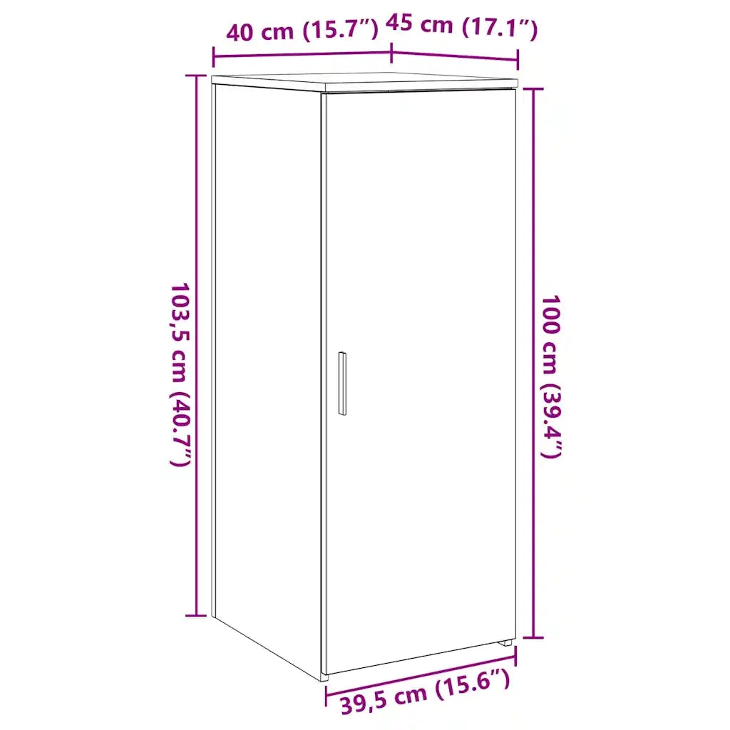Mobile Portaoggetti Grigio Sonoma 40x45x103,5 cm in Truciolato 859038