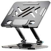 Piedistallo per laptop 360° girevole, telescopico, regolabile in altezza, interamente metallico, multifunzionale, pieghevole, con ventilazione
