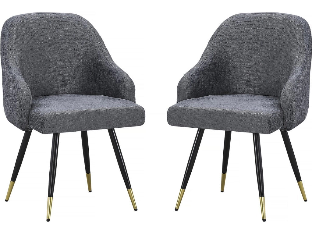 Set di 2 sedie in tessuto "Harmony" - 54 x 57 x 90 cm - Grigio