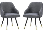 Set di 2 sedie in tessuto "Harmony" - 54 x 57 x 90 cm - Grigio