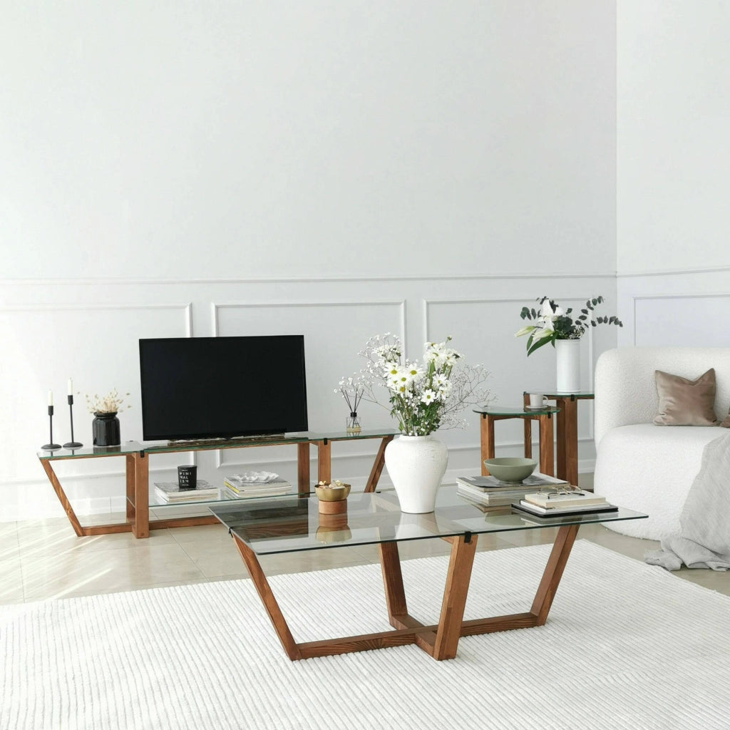 Mobile porta TV Arienzo, Credenza da soggiorno, Armadio basso per TV, Base parete attrezzata, 158x35h35 cm, Noce