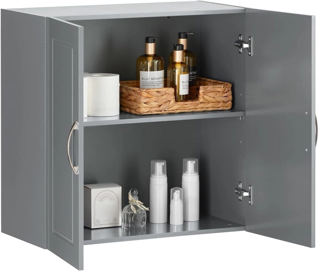 Armadietto pensile da bagno Mobile da parete per il cucina con due ante bianco L60*P30*A60 cm FRG231-W