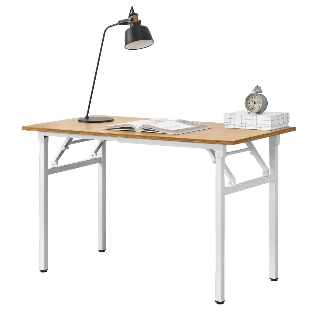 Tavolo Pieghevole Scrivania con Piano 120x60 cm color Faggio / Bianco [neu.haus]