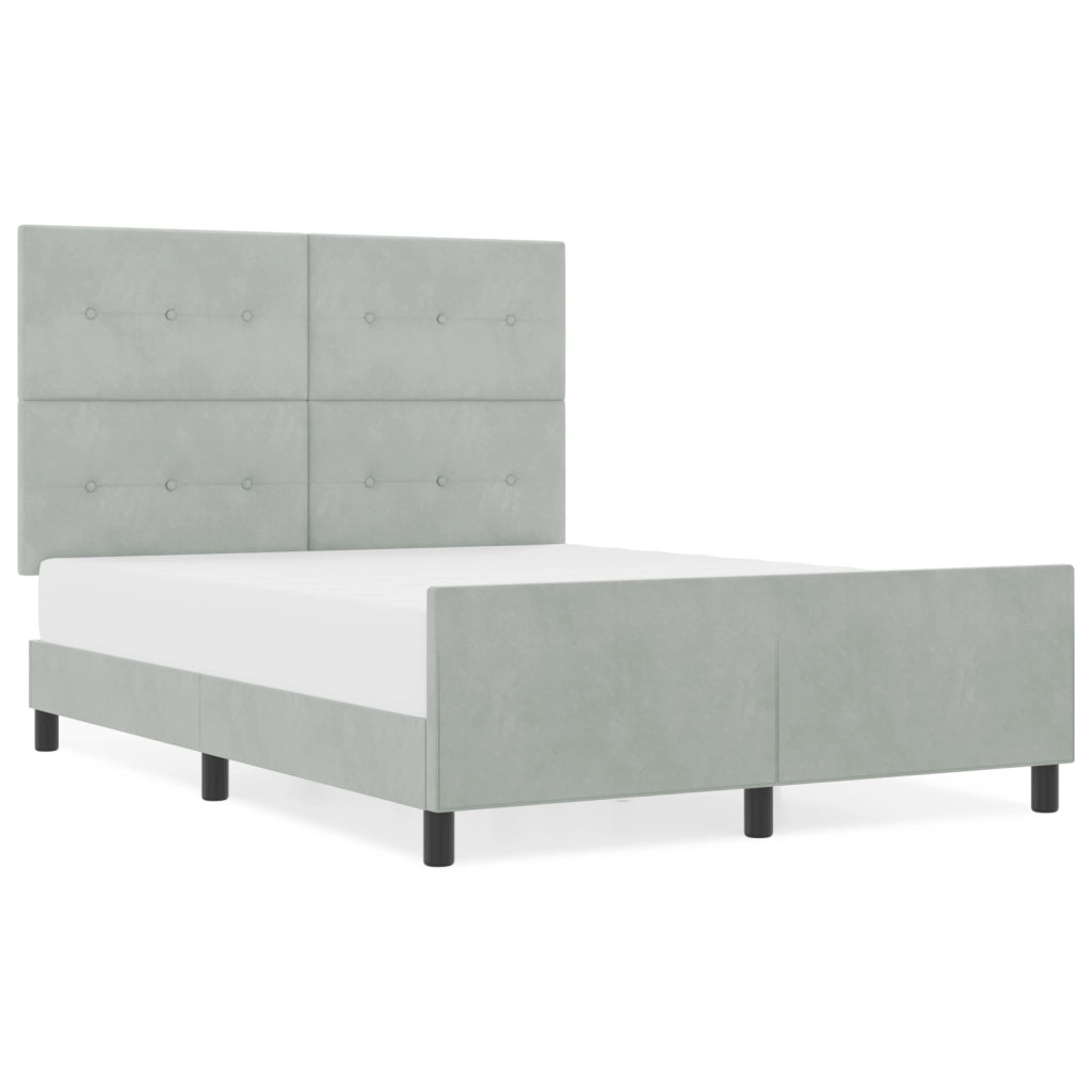 Struttura letto  Grigio chiaro 140x190 cm Velluto