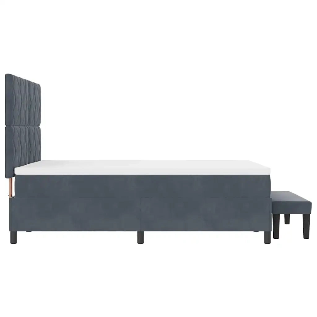 Letto a molle con testiera Grigio scuro 200 x 140 cm Velluto 3344583