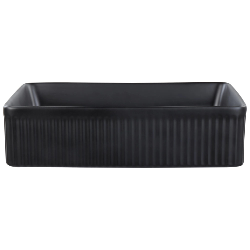 Lavandino da appoggio in ceramica nera 500 x 340 mm opaco Lavandino da bagno rettangolare stile moderno