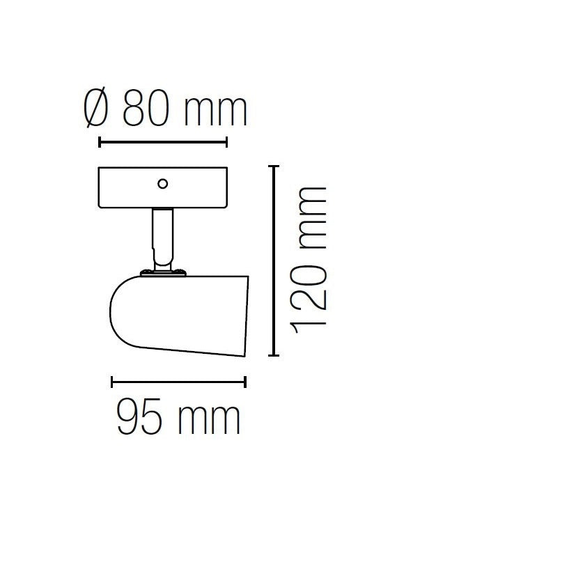 SPOT PUNTO NERO E27 9,5X8X12CM.