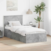 Struttura del letto con testiera Grigio cemento 120 x 200 cm