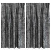 Tende in Velluto con tende 2 pz Grigio 140 x 140 cm Velluto