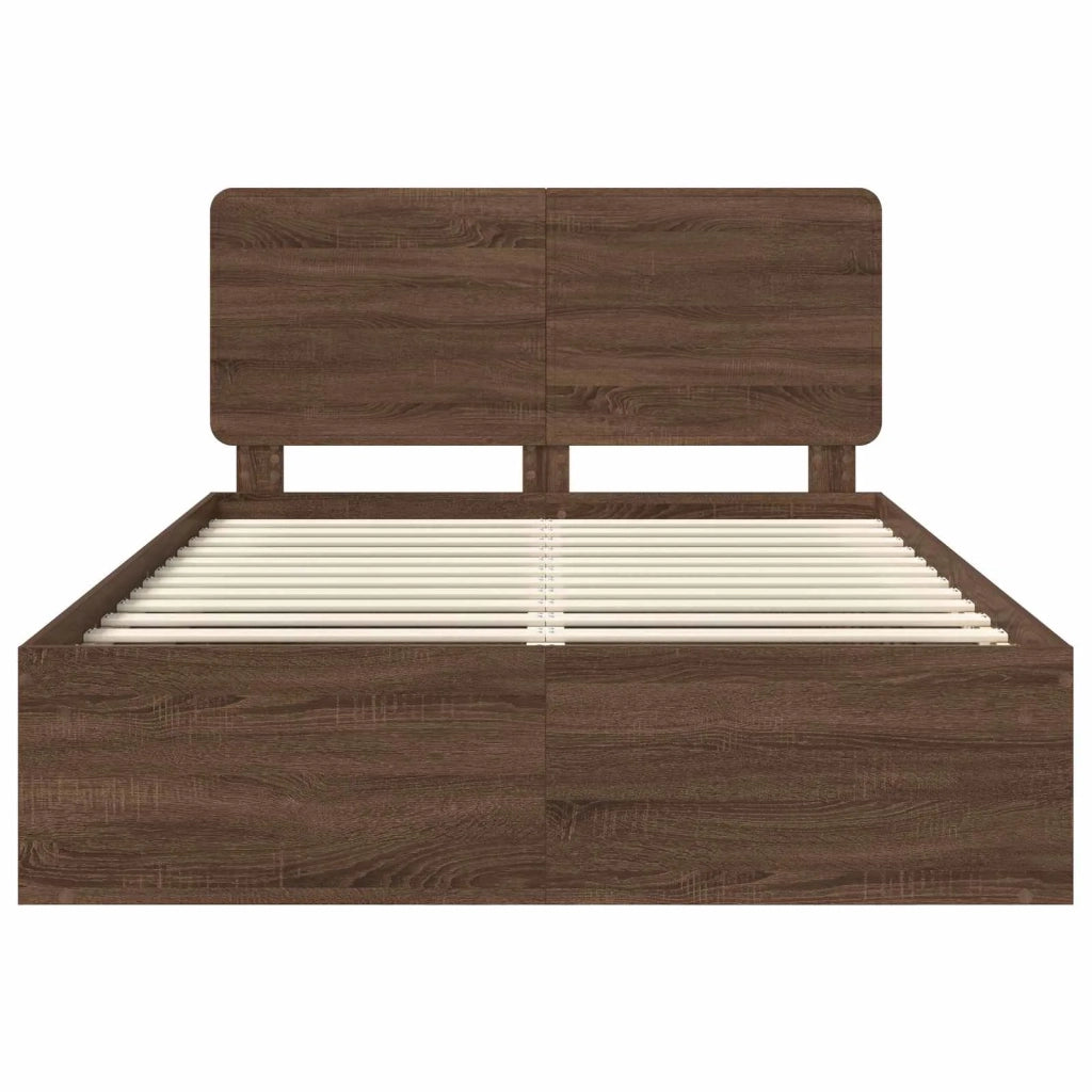 Struttura del letto Rovere Marrone 140 x 200 cm Pino massello