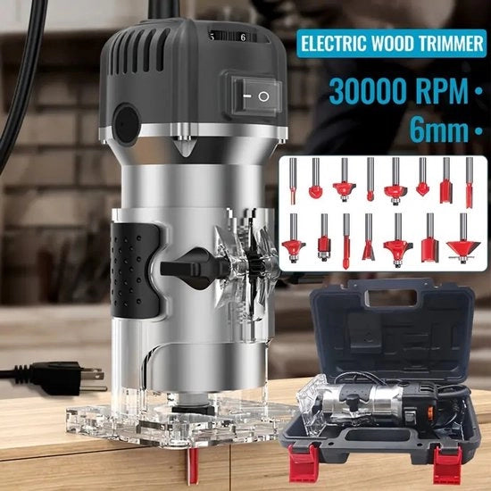 Freesaetta per legno - 800W - 33000RPM - 6 velocità - Elettrica