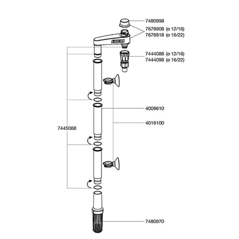 EHEIM 4005300 Set di aspirazione per tubi 16/22