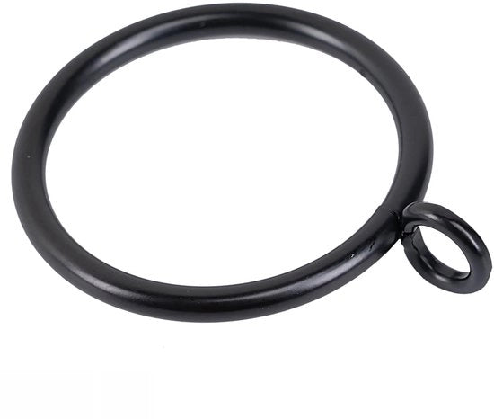 Giradischi con anello per tiranti di tenda, diametro interno 25 mm, metallo, giradischi, nero, 24 pezzi