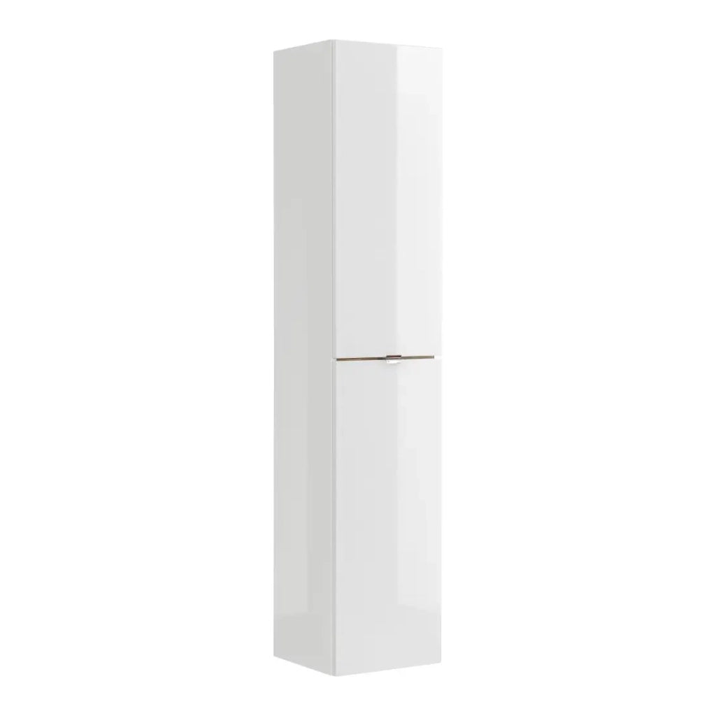 Colonna bagno NALYA 170 cm – Bianco lucido e rovere chiaro – Mobile sospeso