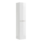 Colonna bagno NALYA 170 cm – Bianco lucido e rovere chiaro – Mobile sospeso