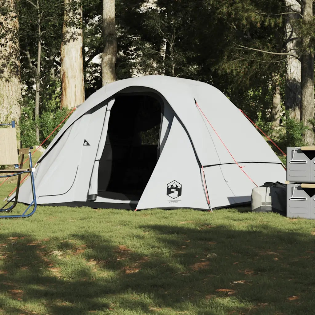 Tenda Campeggio a Cabina 4 Persone Bianca Tessuto Impermeabile 4009561