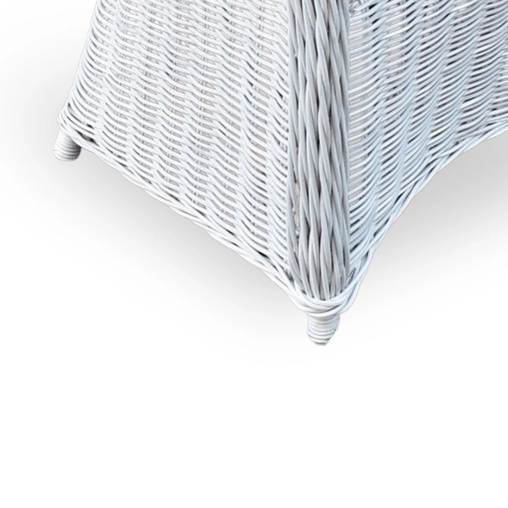 Salotto Roma da 1 divanetto 2 poltrone 1 tavolino in rattan intrecciato bianco
