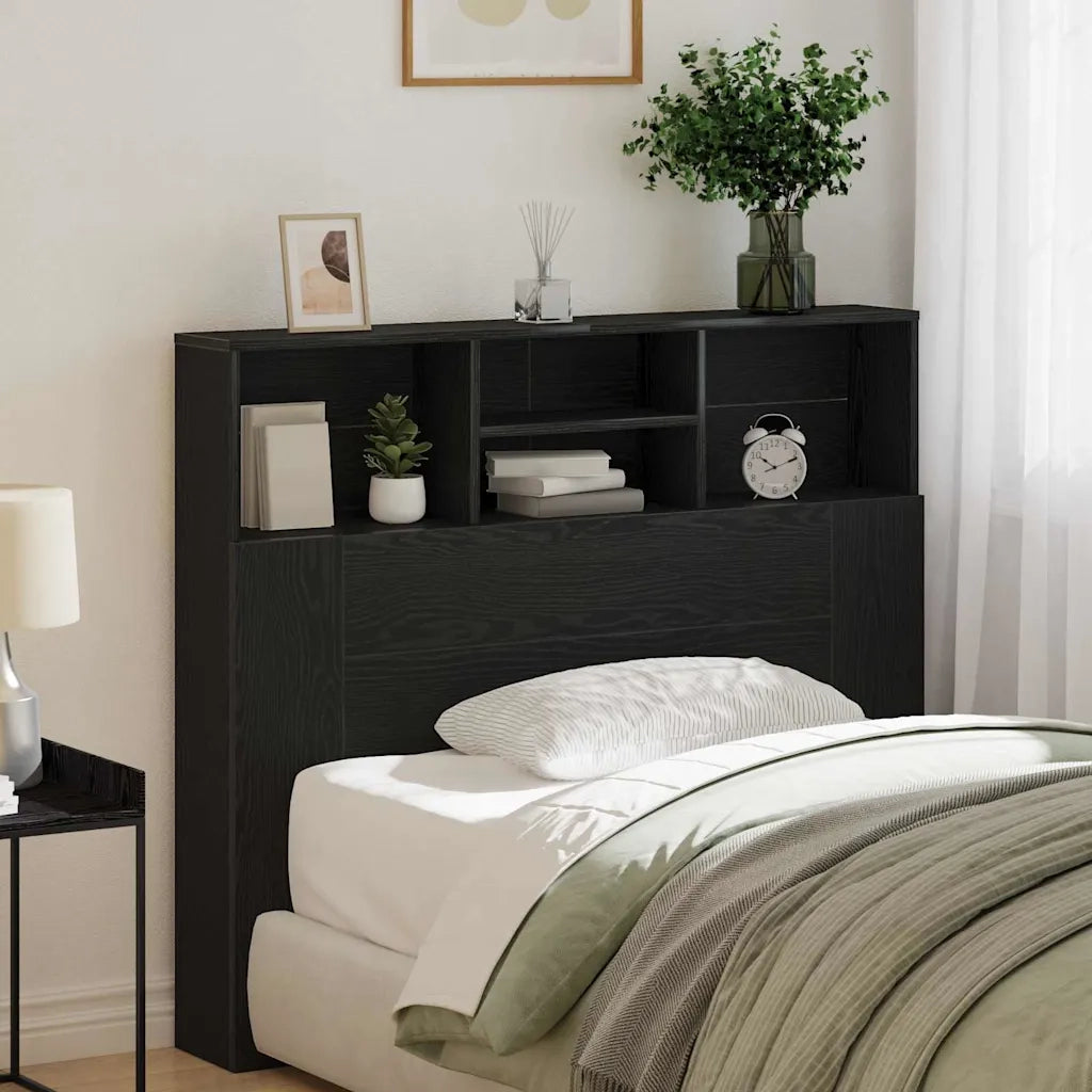 Testata del letto con testiera Rovere Nero 120 x 19 x 103,5 cm 862751
