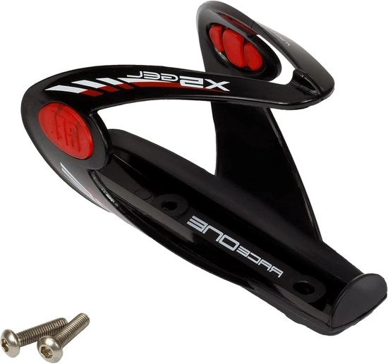 Flessa da bicicletta MTB con presa sicura - quasi indeformabile - super leggera - nero/rosso